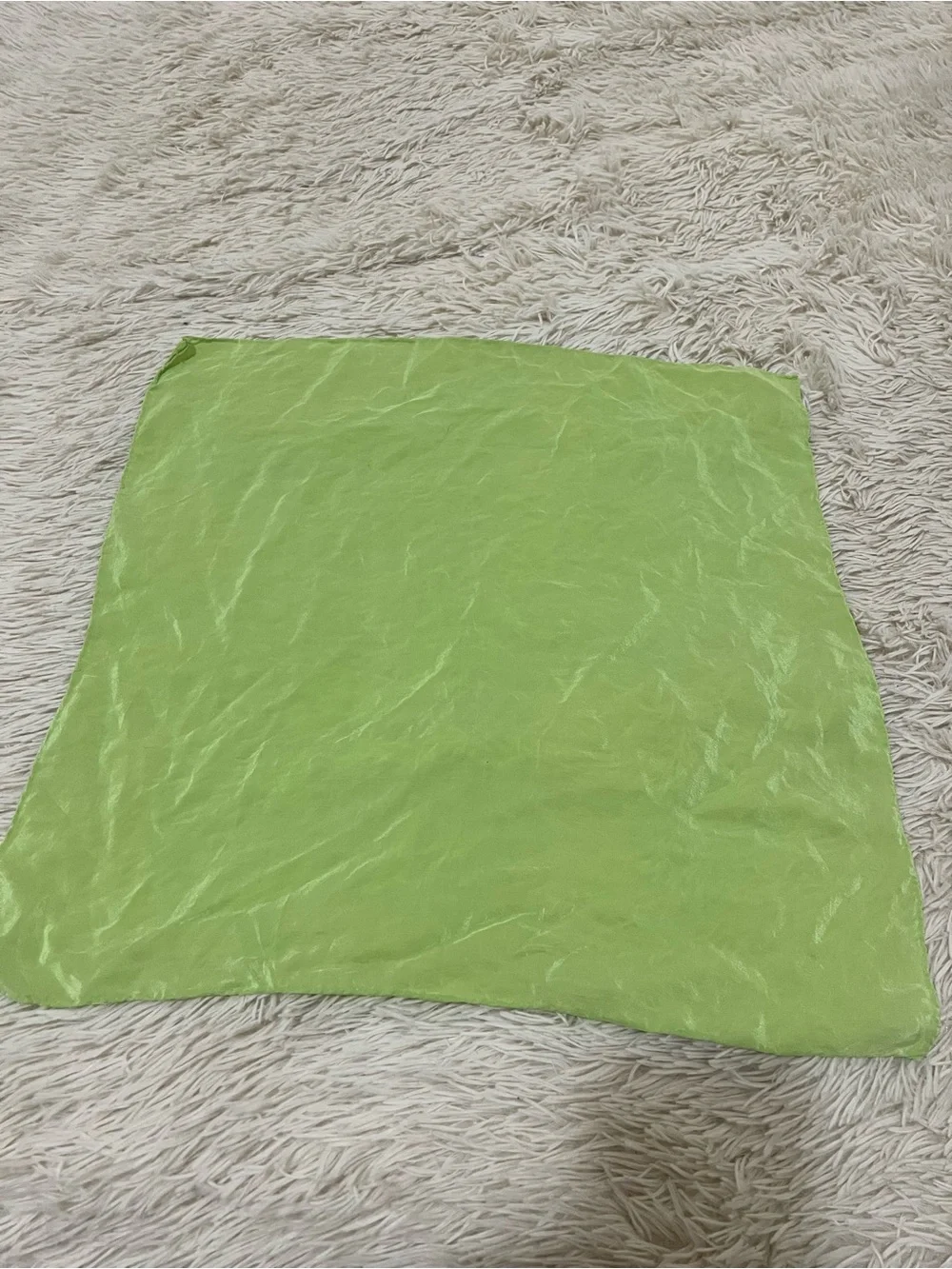 Green Lightweight Satin Scarf - Women's Accessory